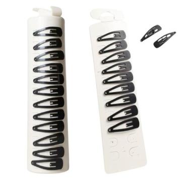 Imagem de Kit 20 Presilhas Cabelo Tic Tac 3cm pretas adulto/ infantil - Genérica