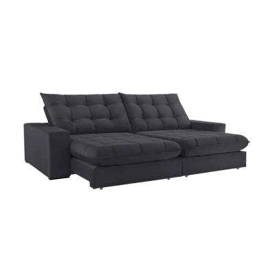 Imagem de Sofá 2 Lugares Retrátil e Reclinável Vegas Veludo Cinza 150cm