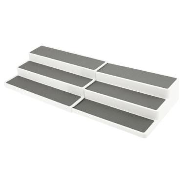 Imagem de Organizador expansível para temperos, 3 suportes de temperos de plástico expansíveis, antiderrapante, para armário e banheiro (1)