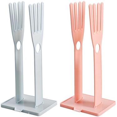 Imagem de safycaby Suporte de luva de cozinha com 2 peças, suporte de luva de cozinha, suporte de borracha para secador, luva de borracha, reutilizável, suporte para secar roupas, luvas de prato e panos, rosa e