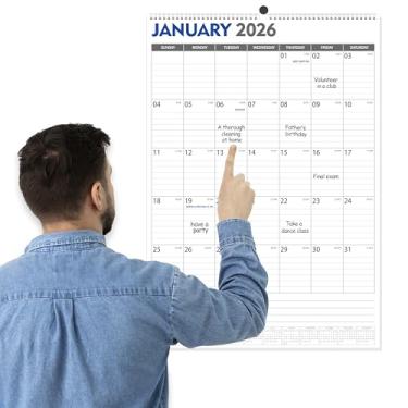 Imagem de GuassLee Calendário de parede grande 2025-2026, calendário de parede vertical de 56 x 38 cm 2025, junho de 2025 a dezembro de 2026, planejador de parede de 19 meses com data juliana para planejamento