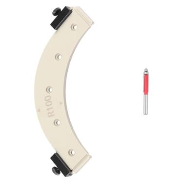 Imagem de Modelo de raio de canto redondo, modelo de roteador de raio portátil, ferramenta auxiliar de posicionamento de ângulo de arco preciso R100/R150/R200 para carpintaria DIY (R100)