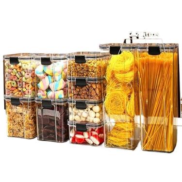 Imagem de Monte seu Kit Pote Hermético para Mantimentos de Cozinha Dispensa Armário Plástico(Kit 10-10 Potes)