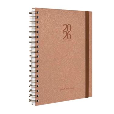 Imagem de Agenda Planner Semanal Plus 2026 Personalizada Solid Glitter Cores Capuccino