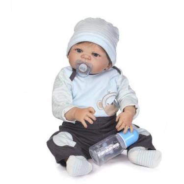 Imagem de Bebê Reborn Menino Realista 100% Silicone 57cm - Edu - PRO BABY