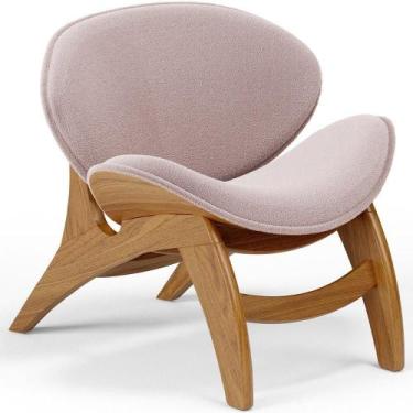 Imagem de Poltrona Decorativa Orgânica Sala Living Kadosh L02 Bouclê Rosê - LYAM