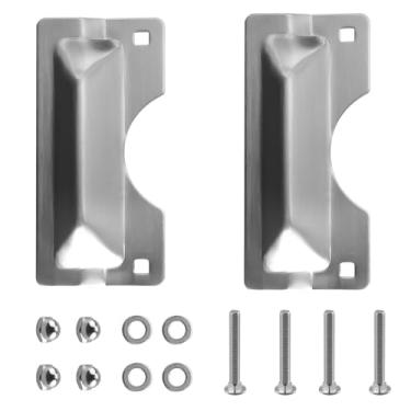 Imagem de Pacote com 2 capas de placa de proteção de trava U 9496 substituição para proteção de trava de porta Prime-Line, placa de segurança de porta de aço inoxidável de 7,6 cm x 17,8 cm fácil de instalar em