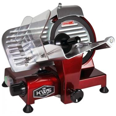 Imagem de Fatiador de Frios Elétrico de Aço Inoxidável, 200W, 110v, KWS KITCHENWARE STATION MS 6RT, Vermelho