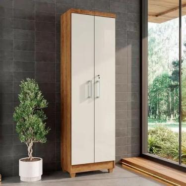 Imagem de Armário Multiuso 2 portas com chave ISABELA CEDRO/AREIA - RUD RACK