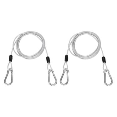Imagem de PATIKIL Cabo de aço de segurança de 1,5 m (150,1 cm) com gancho de pressão, 2 peças de corda de fio flexível de laço duplo revestido de PVC, corrente de segurança para bagagem de viagem ao ar livre