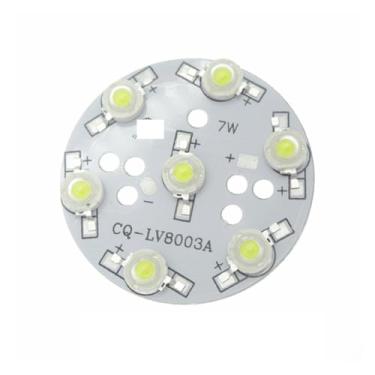 Imagem de 10 peças 1W-36W placa de base de alumínio redonda instalação dissipador de calor 1W diodos LED de alta potência espectro branco quente branco quente vermelho verde azul (7W 48 mm, verde 520 nm)