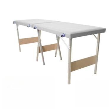 Imagem de Maca dobrável portátil Premium - Estética/Massagem/Cílios/Tatuagem- 240kg(Branco)