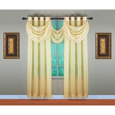 Imagem de Today's Curtain, Painel transparente Emelia Grommet 213 cm dourado, 150 cm L x 213 cm C