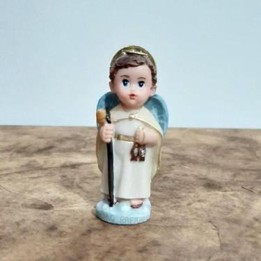 Imagem de Imagem Infantil de São Rafael Arcanjo em Resina - 7 cm - Lojinha Uai