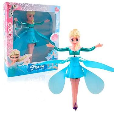 Imagem de Boneca Frozen Elsa Voadora Com Luz Voa Na Mão Por Sensor - Europio, Az