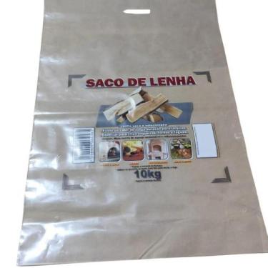 Imagem de Saco Para Lenha 10kg Embalagem Plástica Reforçada Com Alça 100 Un - Ca