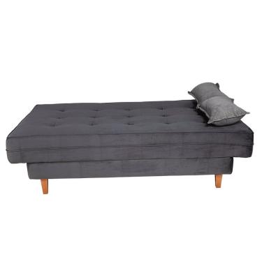Imagem de Sofa-Cama Casal 3 Lugares Retratil em Veludo Macio Espuma D26 Certificada INMETRO para Sala de Estar Pequena 195cm
