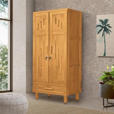 Imagem de Guarda Roupa Roupeiro Modulado Munique Estrutura em Madeira Maciça Imbuia