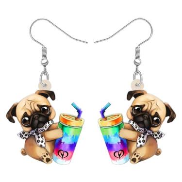 Imagem de Brincos pendentes de acrílico para mulheres, anime, cachorrinho, pequinês, presentes para amantes de animais de estimação, decorações, Medium, Acrílico, Sem pedra preciosa