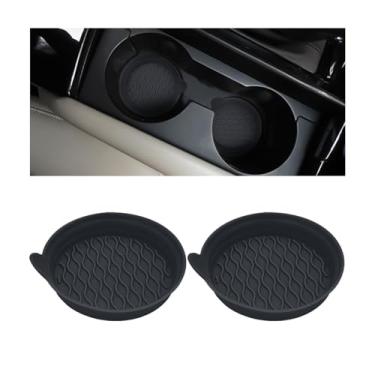 Imagem de 2 peças de porta-copos de carro de silicone com porta-copos antiderrapantes - Acessórios interiores duráveis almofada de suporte de copo de carro, almofada de isolamento térmico