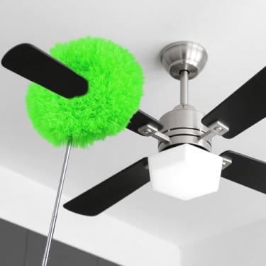 Imagem de Limpador de ventilador de teto, espanador com extensão, ferramenta de limpeza de ventilador de microfibra reutilizável, ajusta 33 a 79 centímetros para parte superior da janela da porta de móveis
