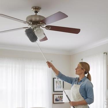 Imagem de Espanador para limpeza de mão espanador suprimentos de limpeza para teto de móveis de janela de carro de escritório (cinza, 300 cm)