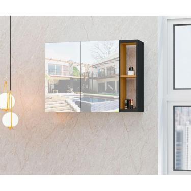 Imagem de Espelheira Para Banheiro Armário Suspenso Florence Preto