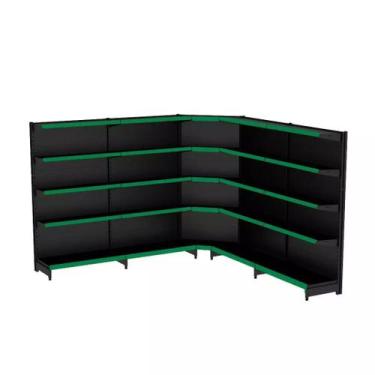 Imagem de Gondola Parede 202 Fit Ate 4 Metros 1 Canto Preto 25b Pe Verde - AMAPÁ