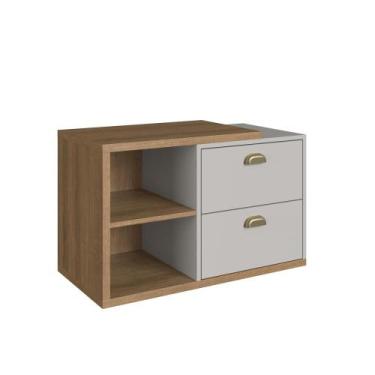 Imagem de Gabinete de Banheiro Suspenso 80cm 2 Gavetas Mel/Arenas Helena BL8240 