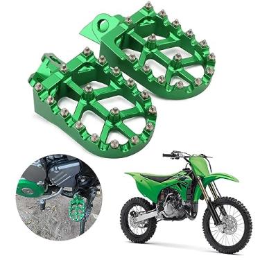 Imagem de AnXin Pegadores de pé Pegadas Apoio para pés Pedais descansos CNC MX para KX65 2000-2020 KX80 1998-2000 KX85 2001-2020 KX100 1998-2020 SUZUKI RM65 2003-2005 RM100 2003 Verde motocicleta