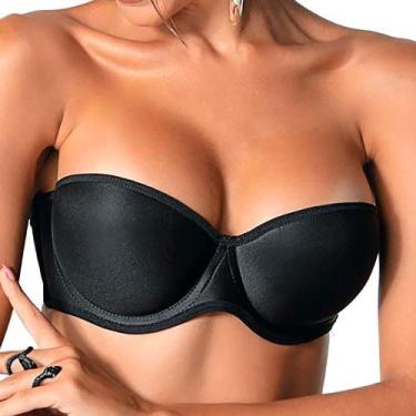 Imagem de Sutiã Sem Alças DeMillus 69818 Microfibra, Preto, 40