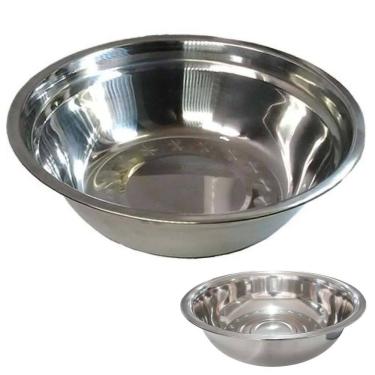 Imagem de Tigela Bowl  Inox Cumbuca Preparo Receita Mesa Posta Refeiçao Jantar Casa Lanchonete Restaurante Resistente Multiuso