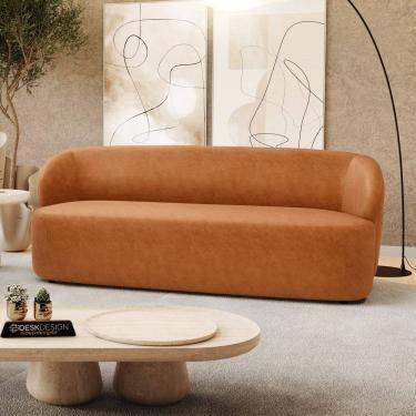 Imagem de Sofá Orgânico Living Leez 205cm 03 Lugares Couríssimo Caramelo - Desk Design