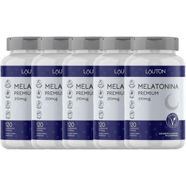 Imagem de Kit 5X Melatonina Premium 210mcg - 120 Comprimidos - Lauton Nutrition-Masculino