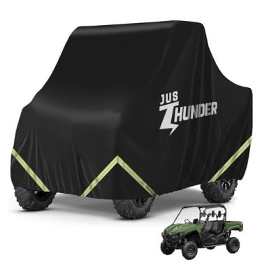 Imagem de JUSTHUNDER Capa UTV, Side by Side Cover Heavy Duty Impermeável 300D Outdoor UTV Cover 2-3 Seater Compatível com Polaris Ranger RZR Can Am Defender Commander Rhino Pioneer Kawasaki Mule Teryx, Preta
