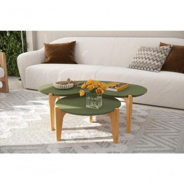 Imagem de Conj. Mesas De Centro Verde Floresta Freijó Lukaliam