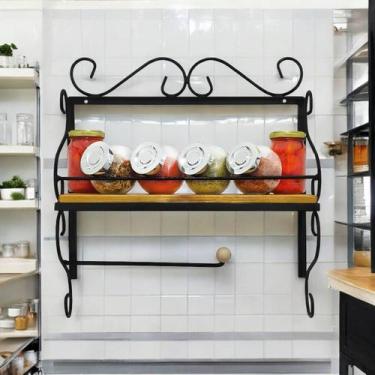 Imagem de Prateleira de Ferro e Madeira: Organização e Estilo para sua Cozinha! 
