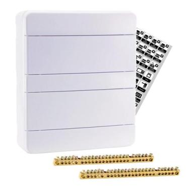 Imagem de Quadro Distribuição Energia até 24 Disjuntores para Sobrepor 2 Barrame