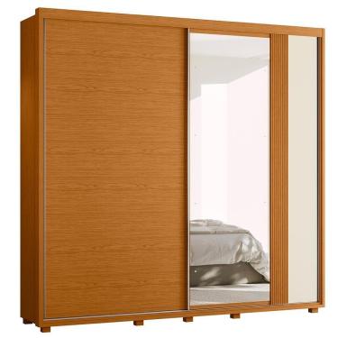 Imagem de Guarda Roupa Casal Acácia 2 Portas Deslizantes Flex Cinamomo-off White Com Espelho - Móveis Albatroz Cinamomo-off White