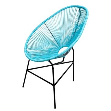 Imagem de Cadeira Acapulco Oval, Fibra Sintética, Estrutura em Aço Carbono, Pés com Borracha, Azul