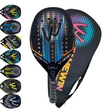 Imagem de Raquete Beach Tennis Carbono 3K Profissional Com Capa Protetora Leve e Equilibrada (Destroyer Azul)
