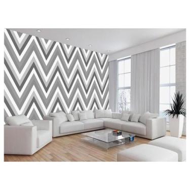 Imagem de Papel De Parede 3D Sala Chevron Zig Zag Listras 3,5M Zig11 - Você Deco