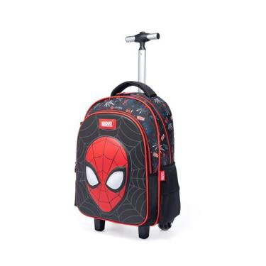 Imagem de Kit Mochila Marvel Rodinha Estojo Lancheira Spider Man Escolar