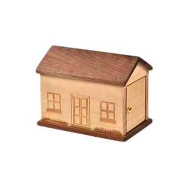 Imagem de ZABEES Cofrinho de madeira maciça com cadeado criativo pequeno cofrinho cofrinho cofrinho, caixa de economia de dinheiro, presente de formatura de aniversário