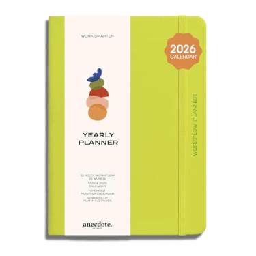 Imagem de Agenda Anedota 2025-2026: Planejador diário de 52 semanas, fluxo de trabalho anual, mensal e semanal para planejar seu sucesso - capa dura de couro vegano, comece a qualquer momento e alcance seus