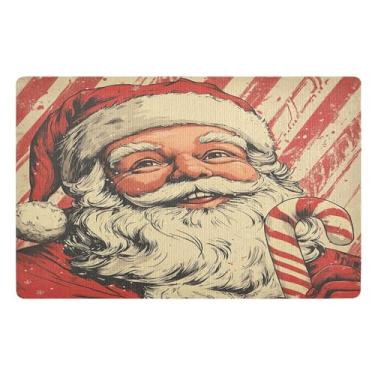 Imagem de SEHANY Tapete de porta de inverno Papai Noel Natal para todos os climas, impermeável, secagem rápida, bem-vindo, tapete de entrada antiderrapante, tapete decorativo de poliéster para entrada, varanda