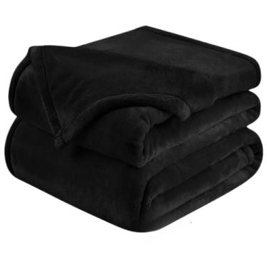 Imagem de Manta Casal Lisa 2,00x1,80m – Cobertor Leve e Aconchegante para Sofá ou Cama (Preto)