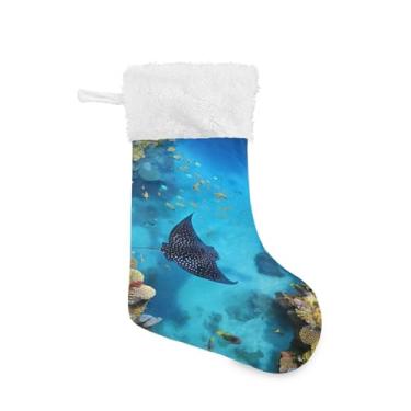 Imagem de Blueangle Pacote com 2 meias de Natal de arraia marítima de 17,7 polegadas para decorações de festas de fim de ano, porta-presentes e meias (246)