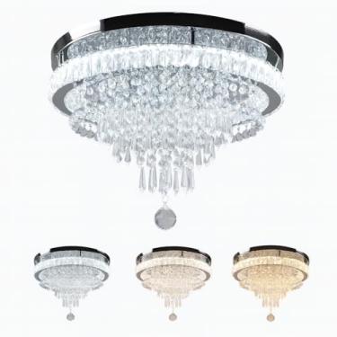 Imagem de Lustre moderno de 50 cm, luminária de teto de cristal, lustre de LED, para quartos, sala de jantar, sala de estar, 2700 K/4000 K/6500 K