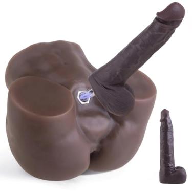 Imagem de Boneca sexual masculina para mulher com dildo removível - Boneca sexual com torso e dildo de silicone para estimulação do ponto G, vaginal e anal, brinquedo sexual adulto com torso, pênis realista e ânus apertado para casais gays, 4,5 kg